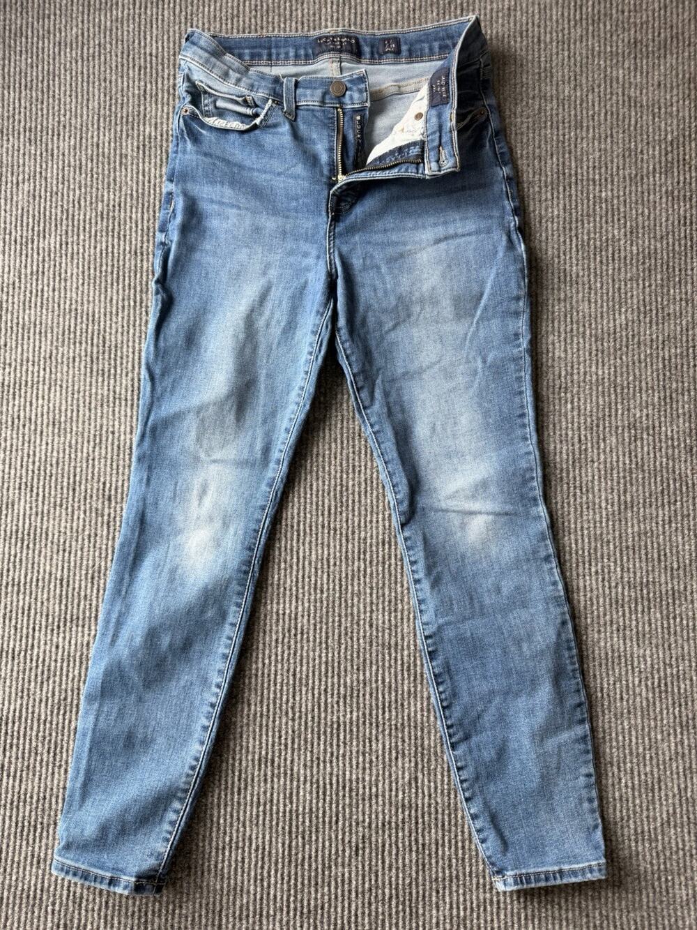 Lucky Brand Women's 6/28 Mid Rise Ankle Skinny Jeans Light Blue Stretch